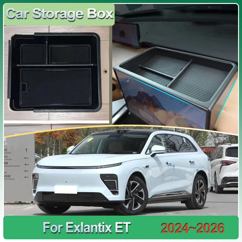 For Exlantix ET 2025 Exeed Sterra ET 2024~2026 Behind Central Control Screen Storage Box Car Armrest Storage Box Car Accessories
