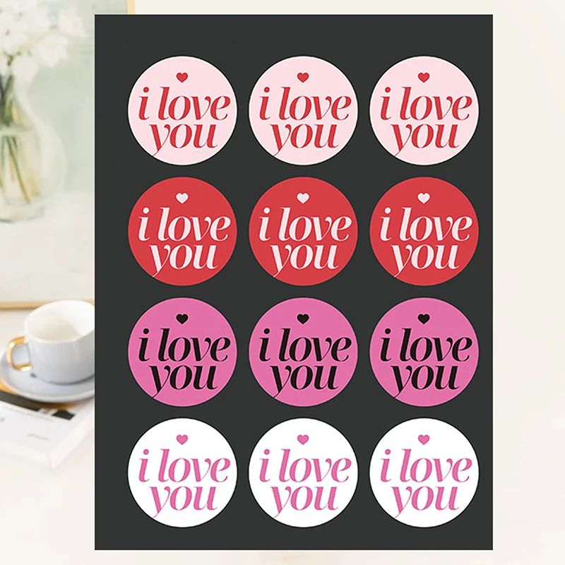 5Sheets Round I Love You Sticker Florist Sticker Florist DIY Material Sticker