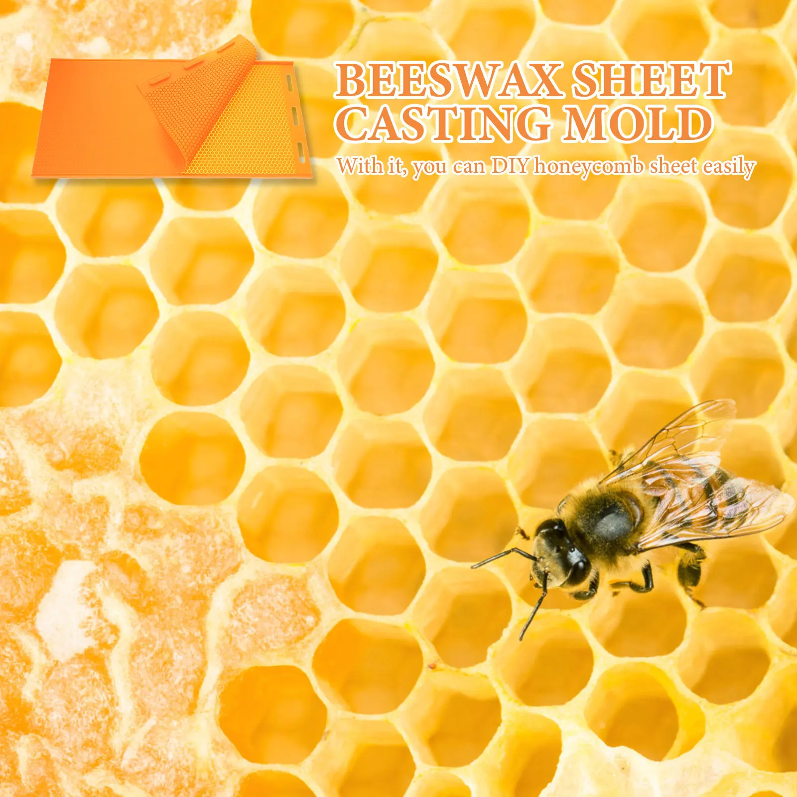 

Honeycomb Basic Film Making Supplies Decor Mold Beekeeping Silicone Handmade Mould Die Orange Beeswax Sheet DIY Casting Mold