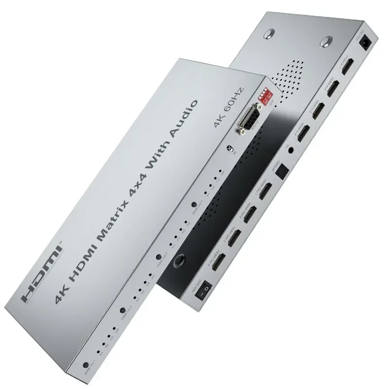 Матрица 4Kp60 4x4 HDMI с аудиоэкстрактором HDR 3D 1080P HDMI 2.0 Switcher Splitter 4 в 4 выхода HDCP2.2 EDID RS232 для PS4 PC TV