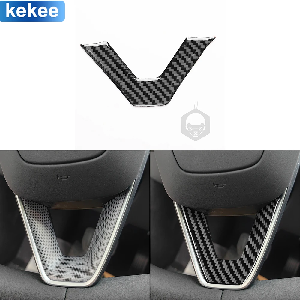 

For Tesla Model 3 Accessories Interior Cover Stickers 2023+ Chin Car Real Carbon Fiber Auto Trim