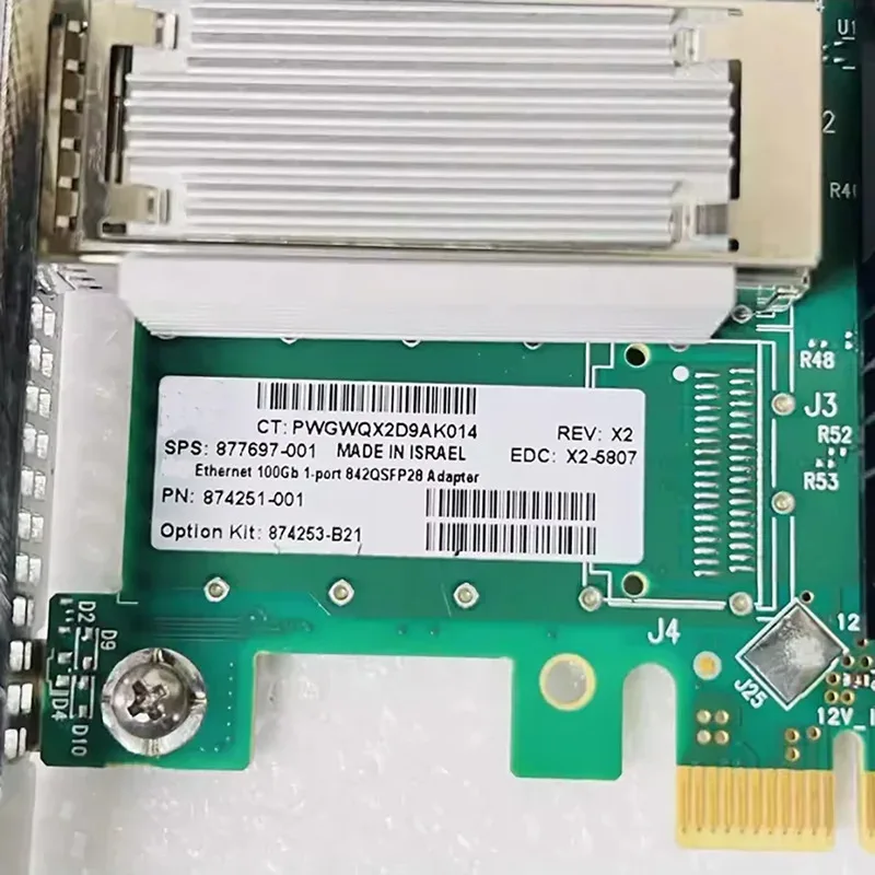 HPE 842QSFP28 877697 -001 874253 874253 -B21 100Gb QSFP28 이더넷 네트워크 카드용