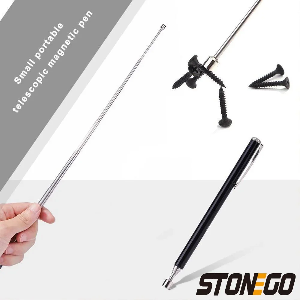 STONEGO draagbare telescopische magnetische magneetpen voor het oppakken van moerbout Uitschuifbare pick-up staafstok