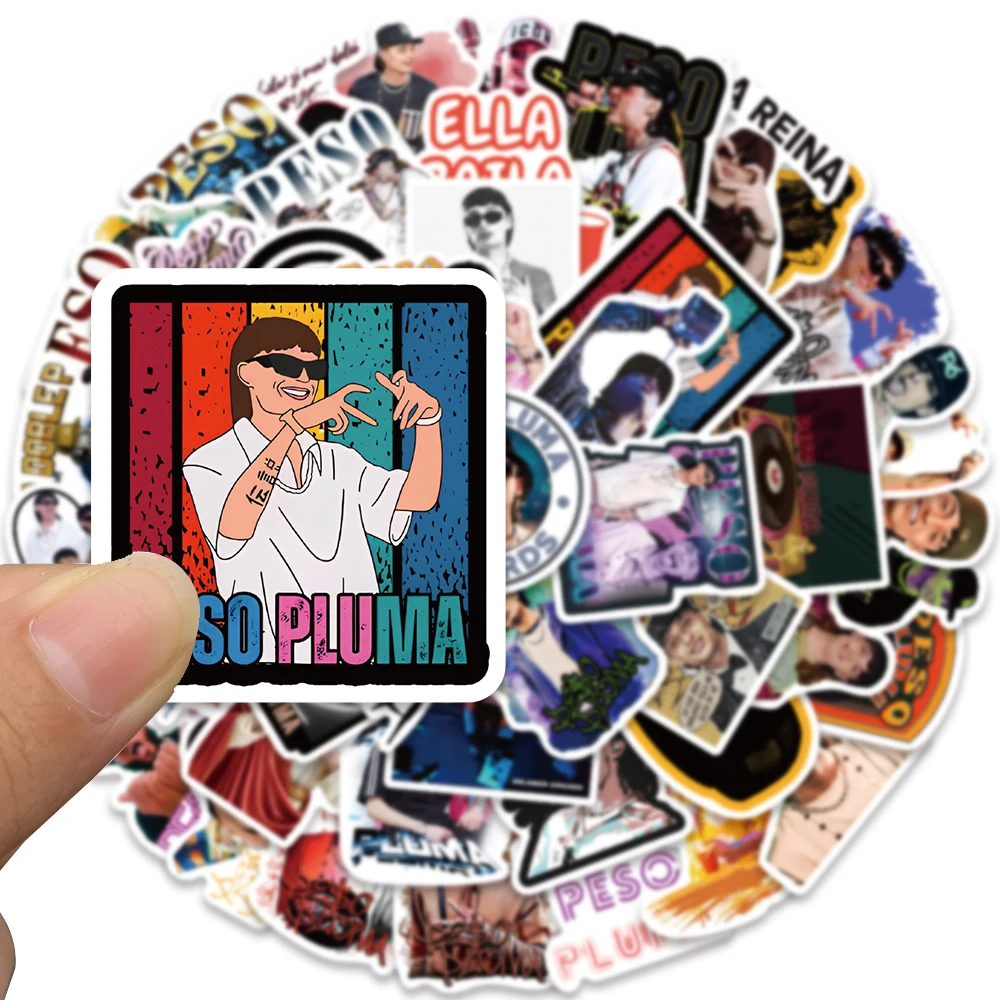 50 PCS Hot Singer Peso Pluma Funny Stickers Graffiti Waterproof Decal for Album Scrapbooking Fridge Bottle Phone Bike Sticker