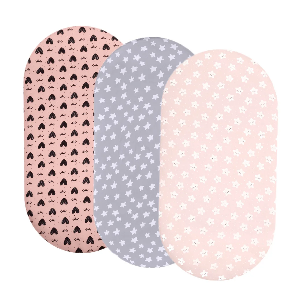 1x Kids Moses Basket Sheets 82X41cm, Baby Bassinet Sheets Fitted for Boy Girl, Fitted Sheets Fit for Oval, Hourglass & Rectangle