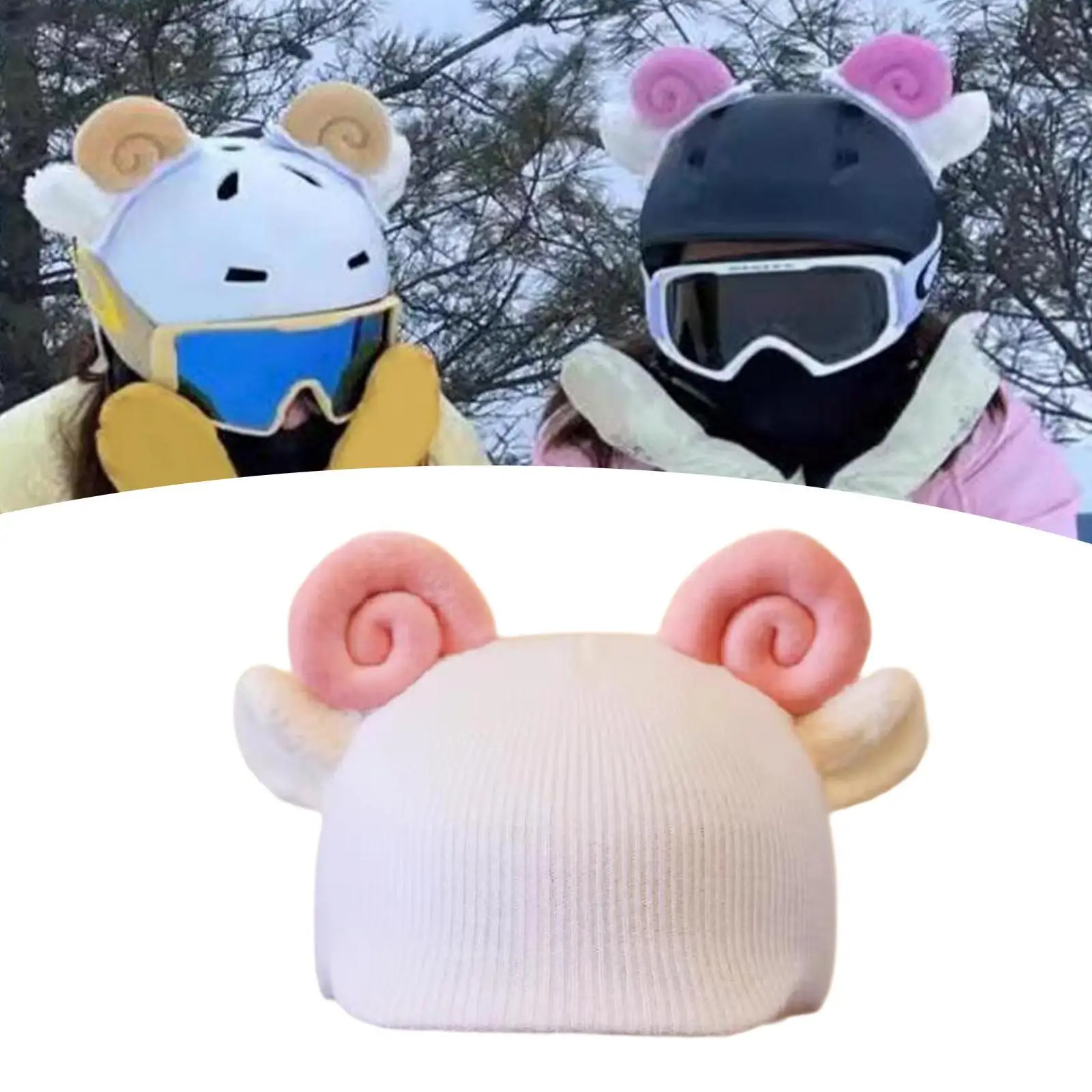

Чехол для лыжного шлема, теплый овечий милый зимний головной убор для езды на велосипеде, развлечения, катания на лыжах, однобортный, двухбортный, для велосипеда