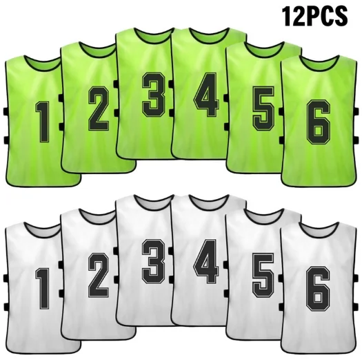 12pcs Football Training Vest Set Children's Adult Football Jersey Quick Drying Vest Basketball Running Vest Team Customized Vest