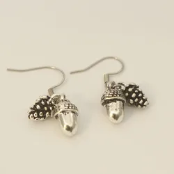 Acorn Earrings, acorn Oak Nut pine cone Jewelry. delicate nature strength symbol everyday jewelry. Oak Nut Earrings gift for her