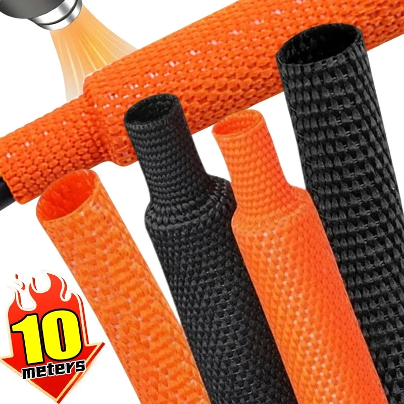 2:1 Cable Sleeves Insulation Braided Heat Shrink Tube Flam Retardant Wire Wrap Sheath Protection Covers Car Line Organizer Tool