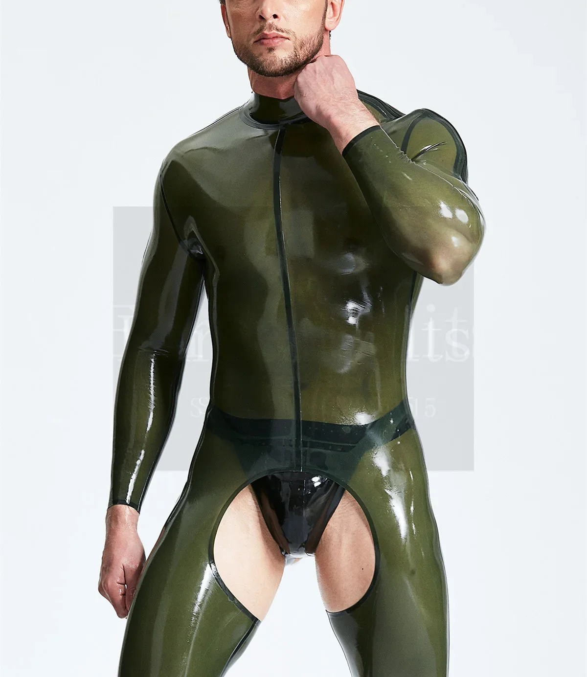 pants  briefs sexy rubber bodysuits  fetish menhalf sleeves latex catsuits rubber costume 100%