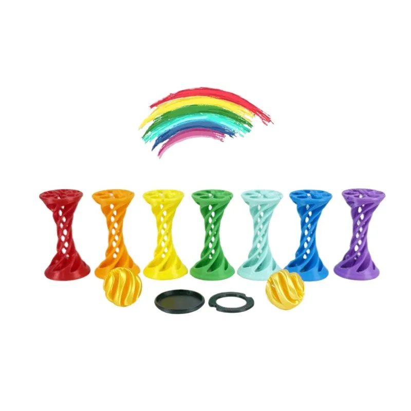 For 3D Printed Spiral Launch Fidget Toy RGB Color Desktop Stress Relief Decompression Ornament