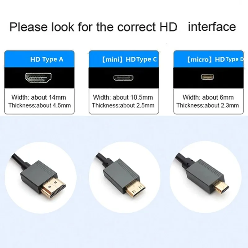 90 Degree Mini Micro HDMI-compatible Coiled Cable Support 3D 8K Spring Flexible Slim Cord for Camera DV Video Capture Card HDTV