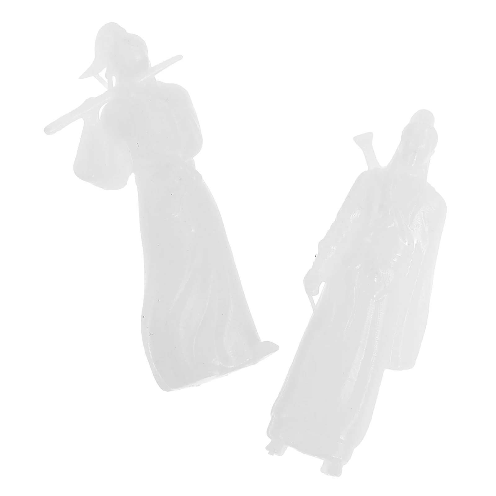 

2pcs Mini Sculpture Ancient Figure Ornaments Micro Landscape For Bonsai Garden Desktop Decor Plastic Art Craft