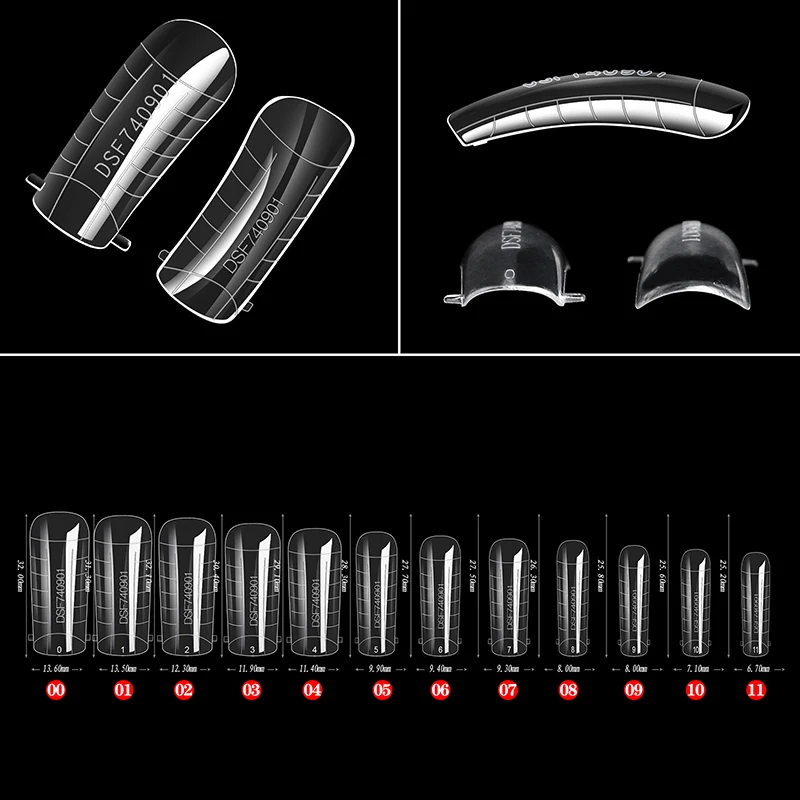 60pcs Forms For Nail Extension Dual Nail Extending Mold Quick Building Full Cover Nail Tips Sculpted Dual Forms Fake Nail Mold