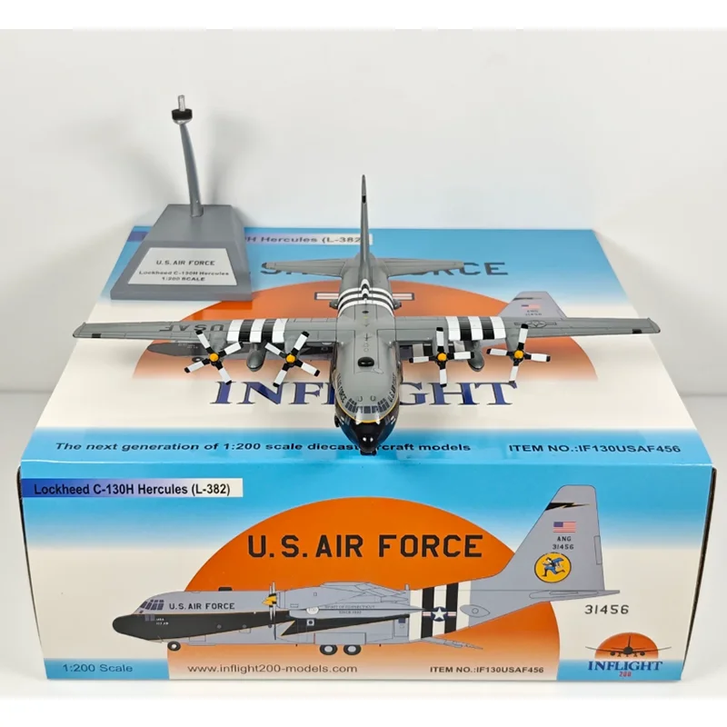 Inflight 1/200 Scale United States Air Force C-130H Transport Aircraft 93-1456 Alloy Aircraft Model Collection Decoration Item