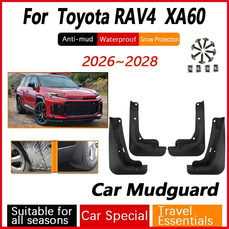 

Аксессуары для Toyota RAV4 XA60 2026 2027 2028 MK6, автомобильные расширители с защитой от брызг, брызговики, авто брызговики, автомобильные аксессуары