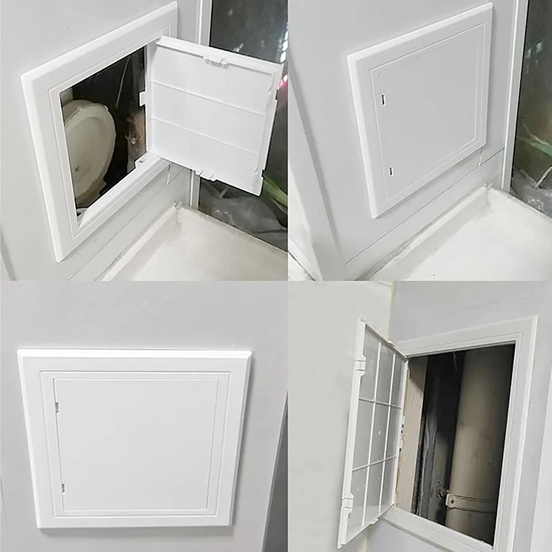 1pc Access Panel Inspection Hole PVC Access Doors Wall Ceiling White Hatch Cover Universal Plastic Push-Type Inspection Port