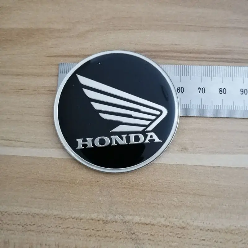 Honda Motocicleta Tanque de Combustível Logotipo, Placa do carro Asa Decalque, 3D Tridimensional Bóia Laser Rotulagem, Etiqueta do metal, 6cm