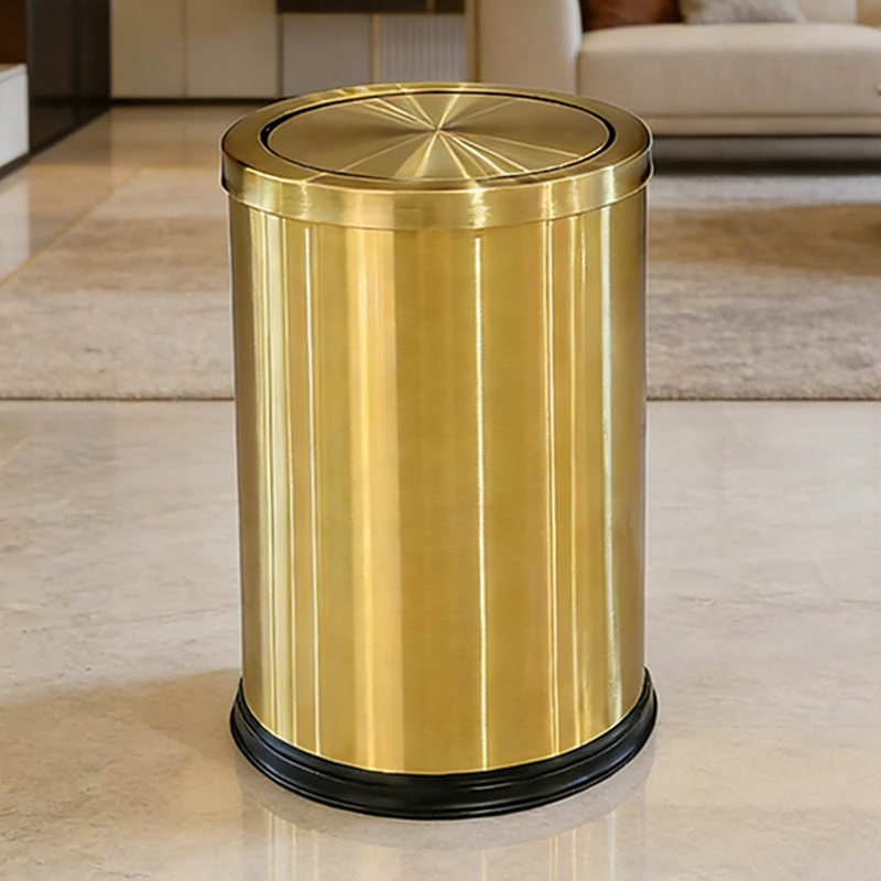 

9L Stainless Steel Swing-Top Waste Bin Luxury Nordic Style Odor-proof Rose Gold Trash Can for Bathroom Living Room 9L/2.4 Gal