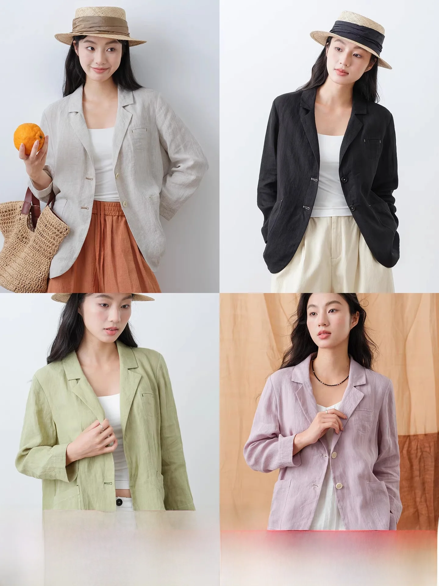 

High-End Linen Suit Special Offer Commute Sun Protection ort Outerwear Women's Casual Sle Loose Fit Pure Linen Material