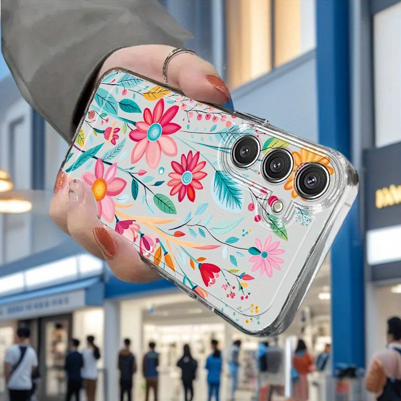 Blumenranken Transparente Hülle für Samsung S25 Ultra S26 S24 FE S23 Plus S22 S21 A57 A56 5G A55 A54 A53 A52S A37 A36 A35 A26 Schutzhülle – Detail 9