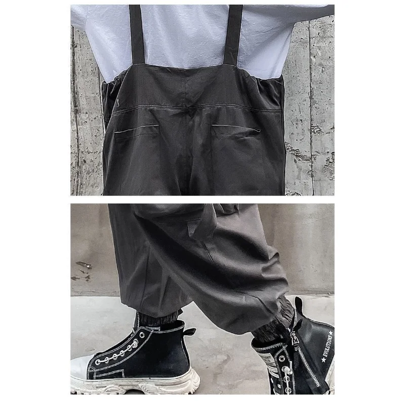 Original Design Suspenders Men's Vintage Loose Casual Oversize Cargo Pants Suspender Jumpsuit