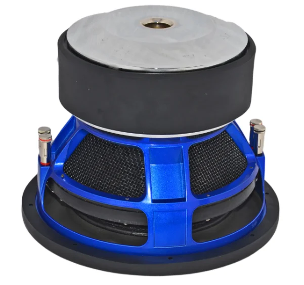 Blue painting 1500w powered 12 inch car audio system subwoofer with DC 12V Voltage speaker