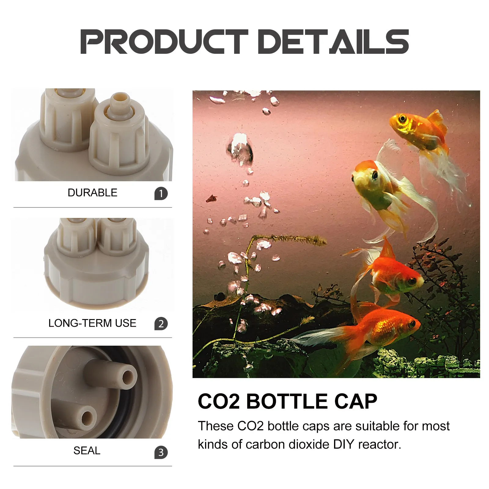 Tapas para botellas de Co2, cubiertas de ABS de alta calidad con tornillo rápido para bricolaje, accesorios para generador de reactor de dióxido de carbono, difusor de Co2, 6 uds.