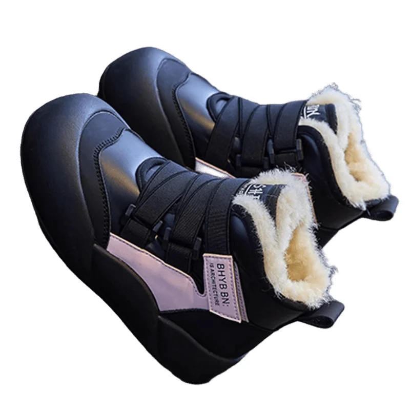 أحذية قطنية للبنات أحذية قطنية شتوية للأولاد مع بطانة سميكة وبطانة من الصوف أحذية أطفال أحذية كاحل للأطفال