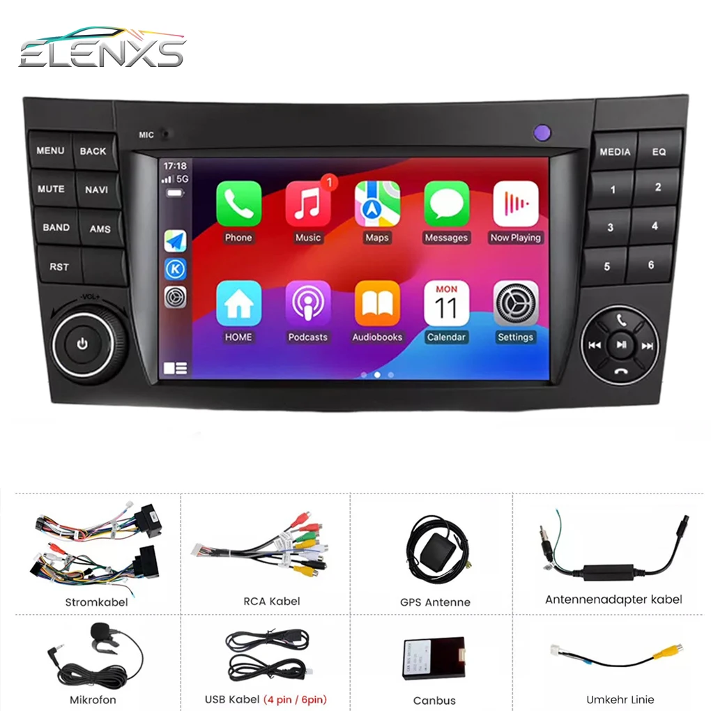 Android 14 Wireless Carplay Car Radio MP5 For Mercedes Benz W211 W219 Multimedia GPS Autoradio 2+32G