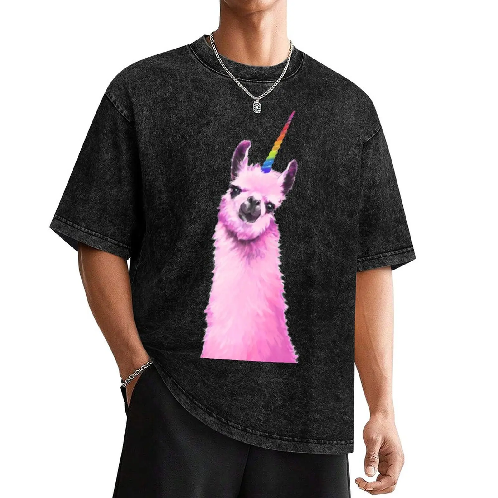 

Pink llama Unicorn T-Shirt graphics basketball graphic tees anime outfits for men