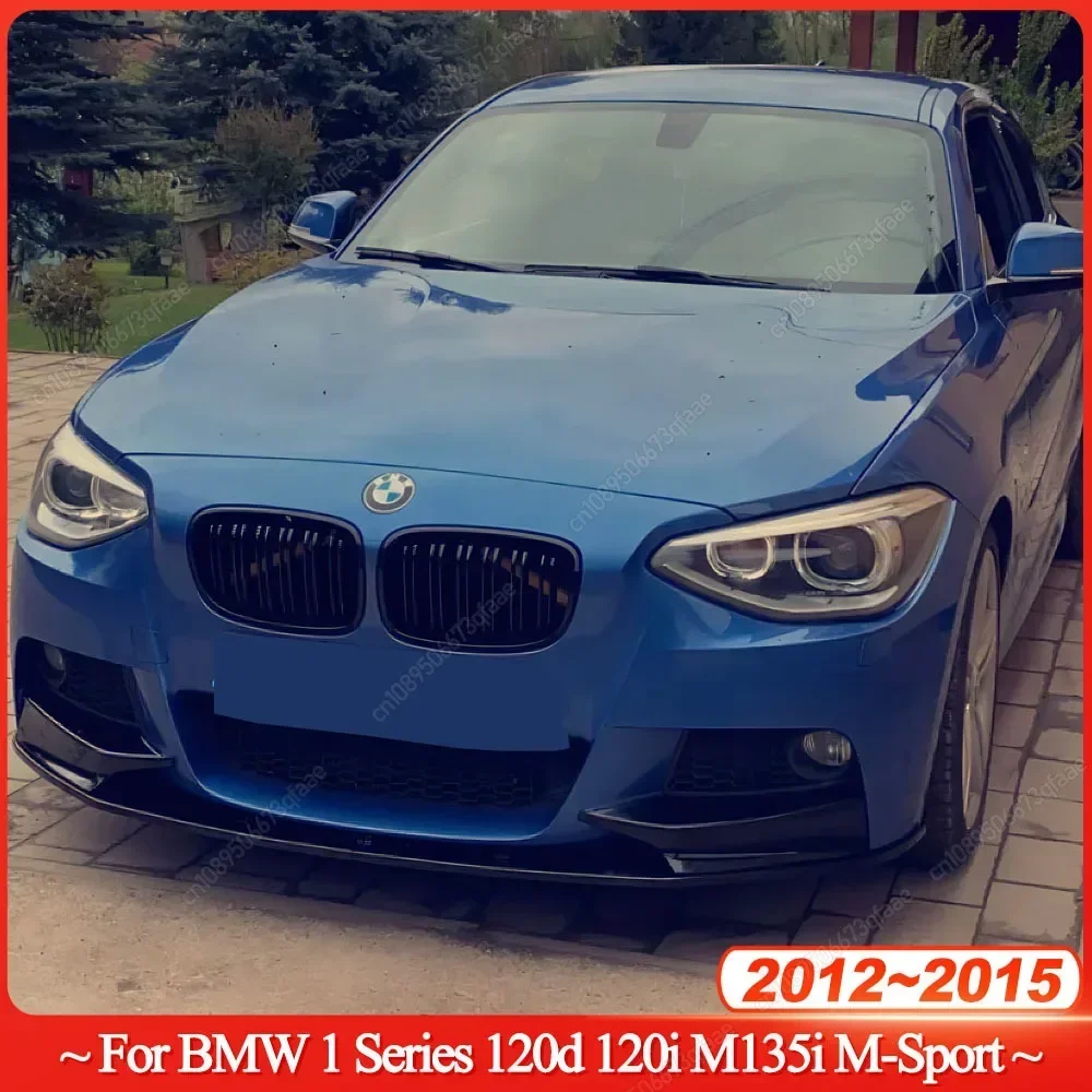 

2012–2015 для BMW 1 серии F20 F21 M Sport Style Canard Cover Trim Splitter Передний бампер Спойлер для губ Глянцевый черный карбоновый вид