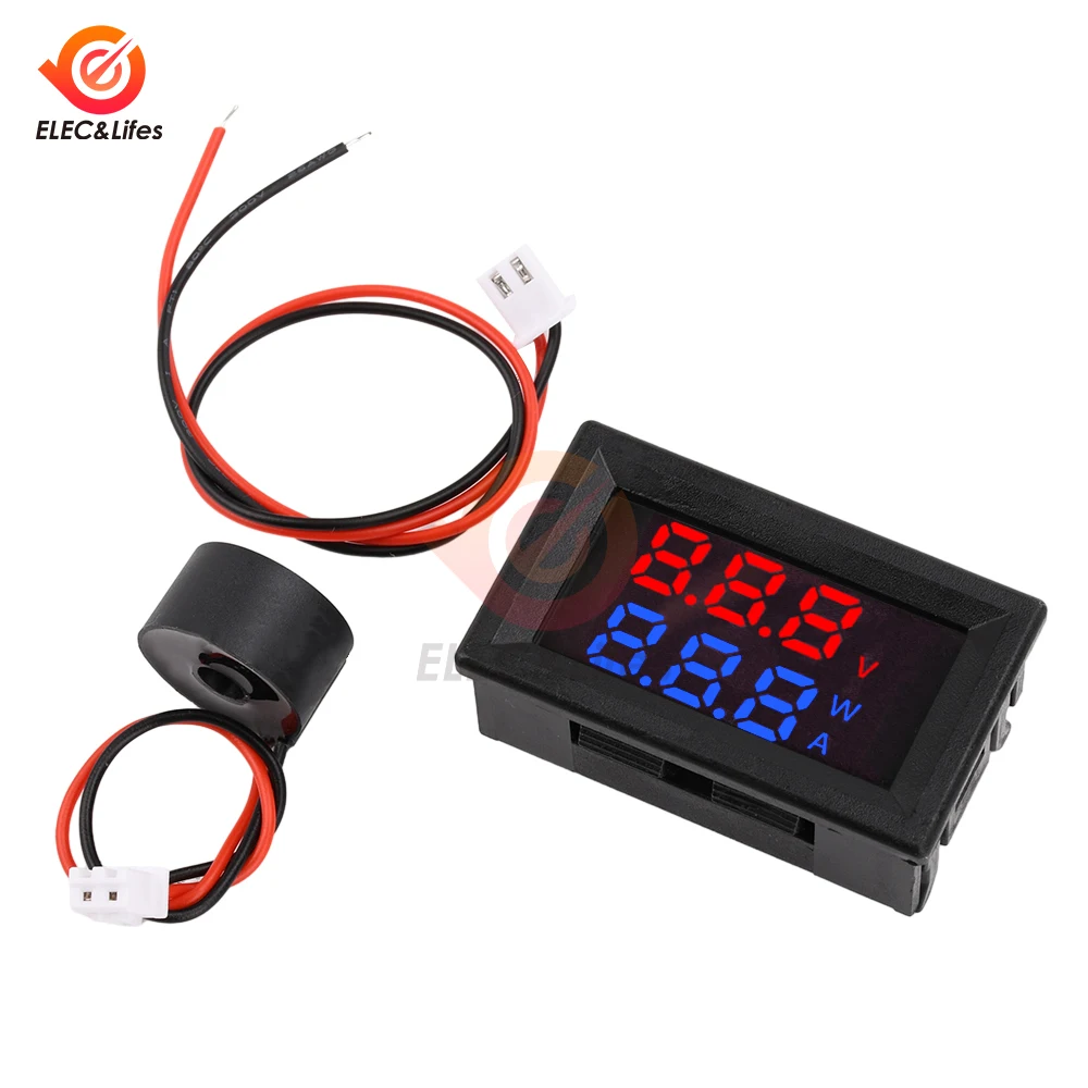 AC 90-380V 0-10A 0-30A Digital Voltmeter Ammeter 0.36 inch LED Display Voltage Volt Amp Tester Panel Meter With Transformer