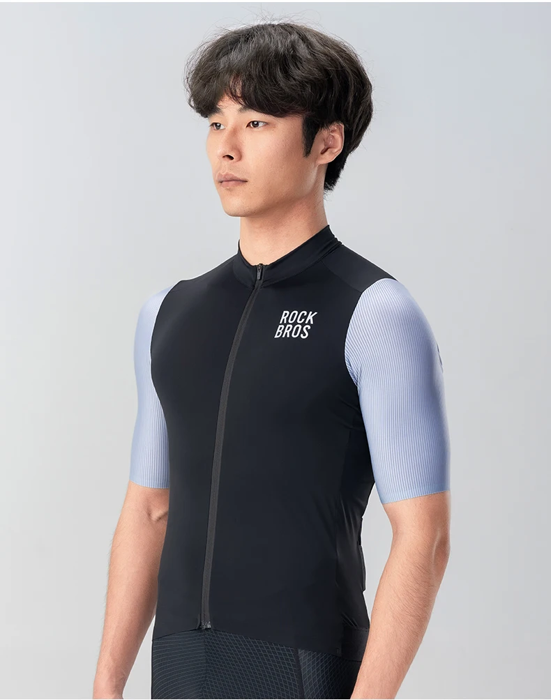 Rockbros Herren Radsport hemd Sommer MTB Rennrad Trikot 2024 Mode Farbe blockiert Mann Reiten Maillot 3D Cut Fahrrad Trikot – Detail 8