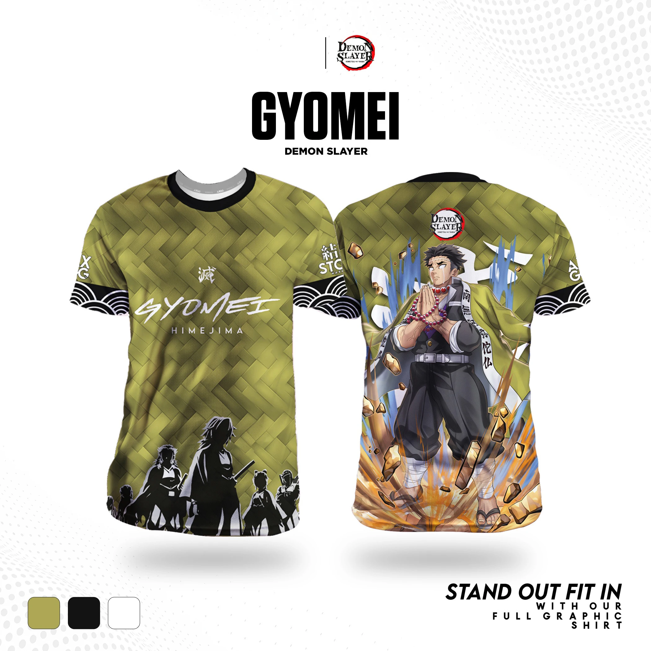 Bandai Demon Slayer périphérie neuf membres Hashira imprimé Anime adultes enfants T-Shirts sans décoloration été séchage rapide confortable léger