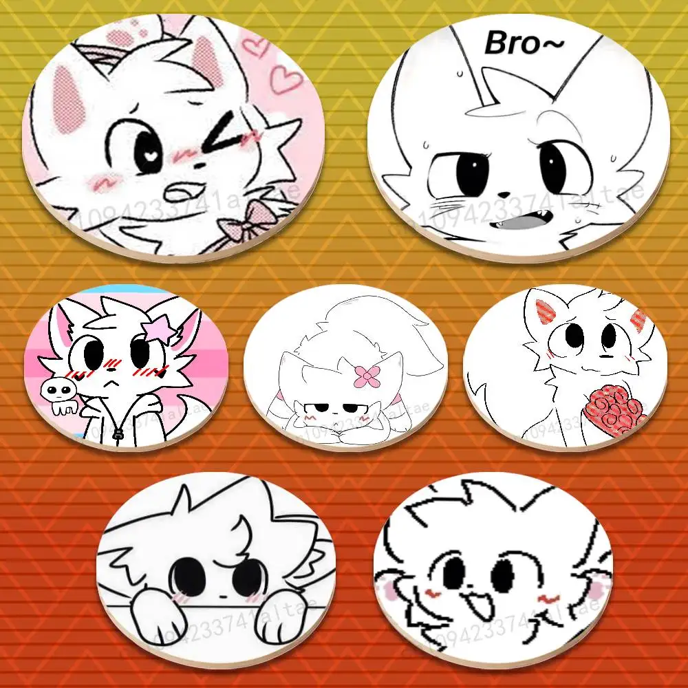 

Cute Art B-Boykisser Multifunctional Coasters Round Wooden Heat Resistant Non-Slip Home Decor Gift