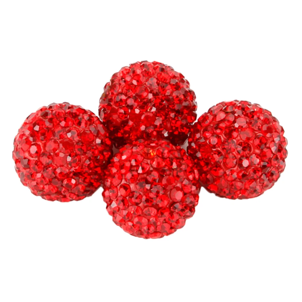 

4pcs Crystal Balls Diamante Car Tire Caps Diamond Shining Caps Car Accessories(Red) Diamante cap