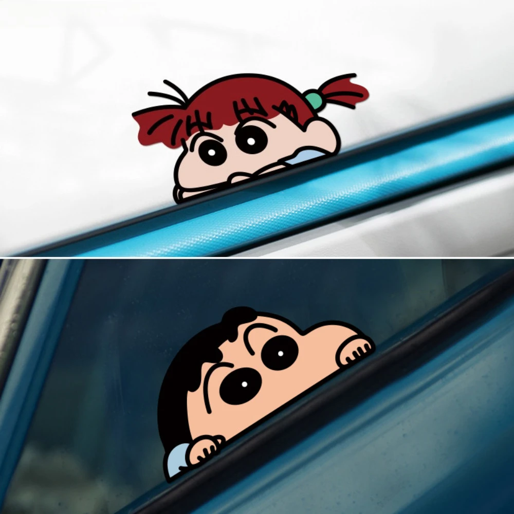 

Crayon Shin-chan Little Ai lying on the window cute sticker creative car sticker suitable for car windows, notebooks skateboards