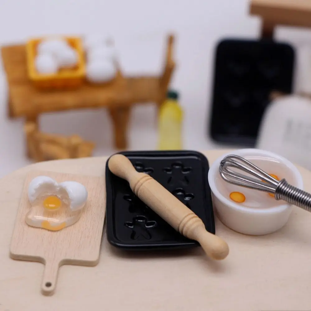 1:12 Scale Chair Kitchen Toy Set Montessori Toy Play Kitchen Mini Miniatures Cookware Kids Cooking Toys Dollhouse Cooking Kit