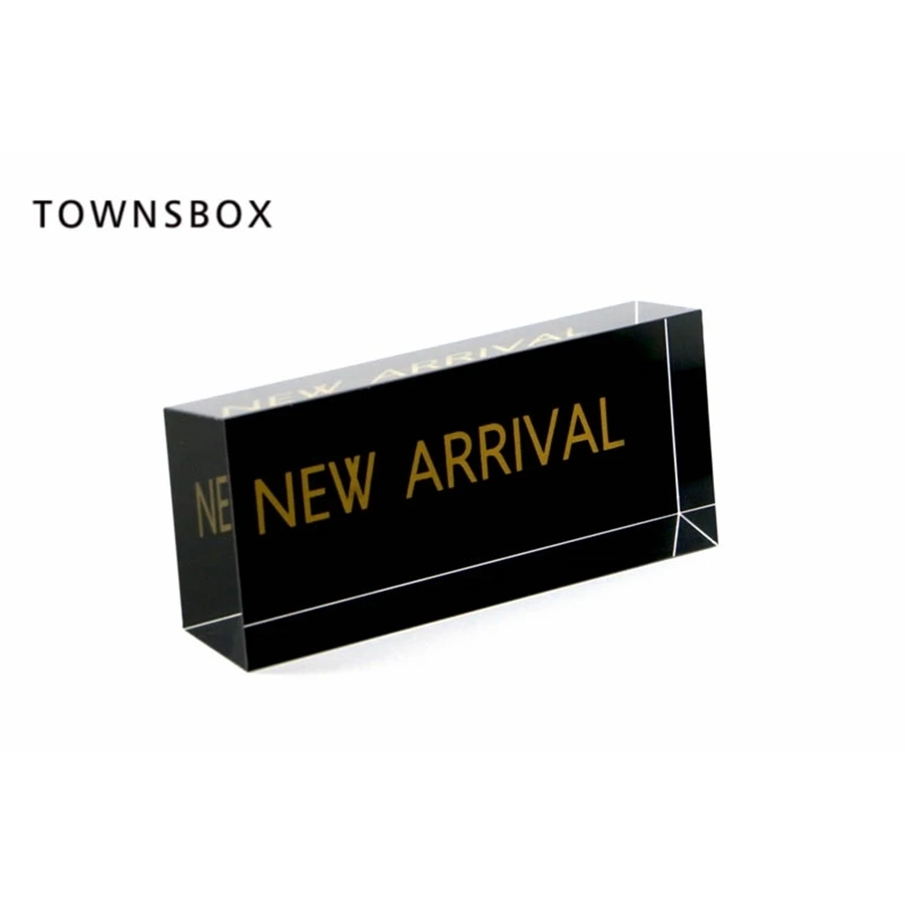 Store Shop Advertising Signage Logo Mark Brand Plate Acrylic Block New Arrival Letters Block Customized Price Info Billboard