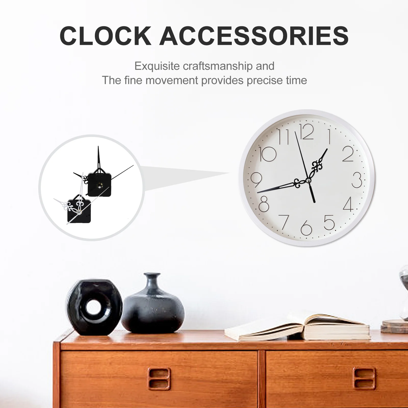 2 Pcs Movement Clock Mute DIY Accessories Plastic Mechanism Supplies Simple