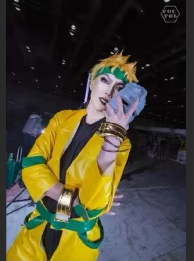 

JoJo Anime Yellow Leather Cosplay Costume Full Set