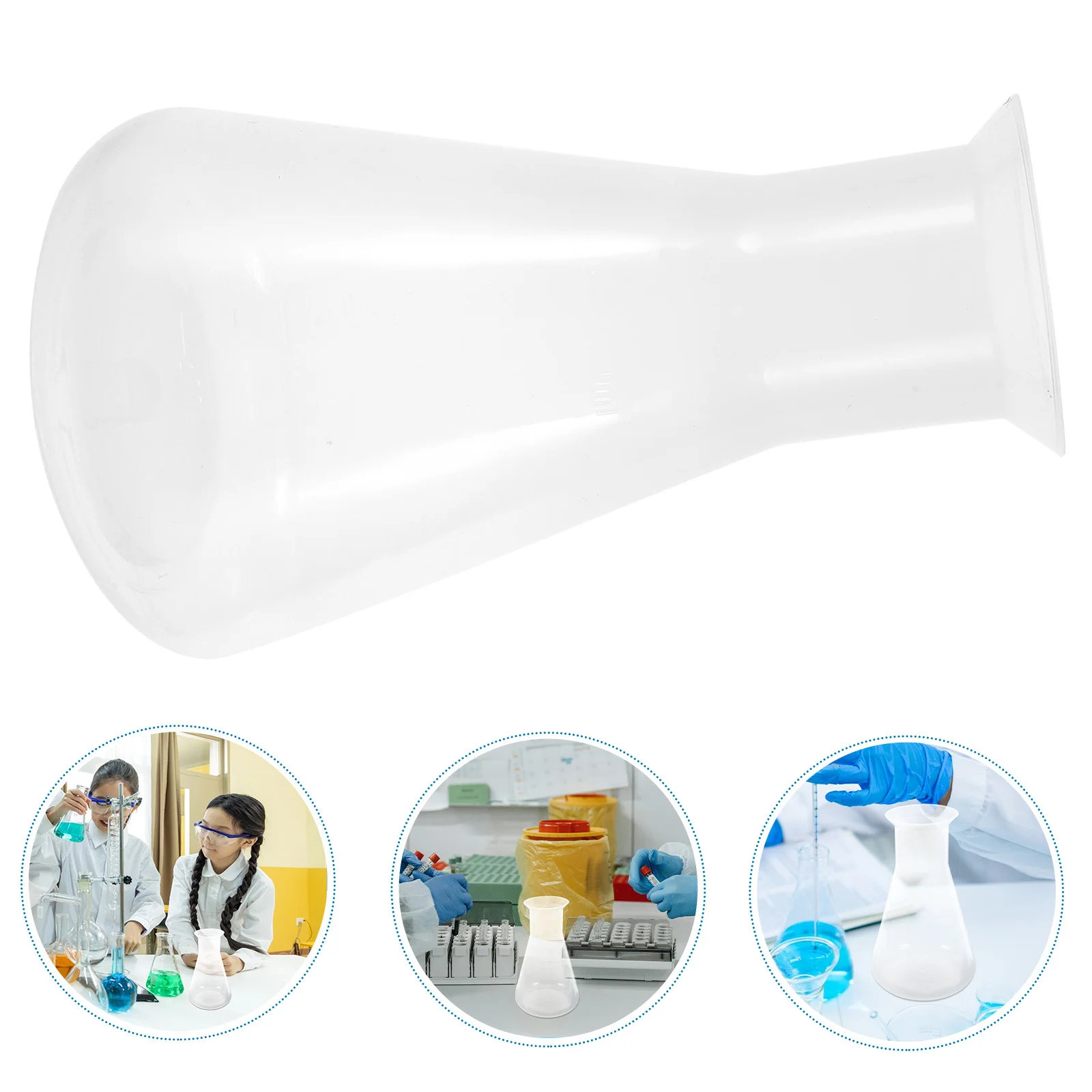 

Plastic Erlenmeyer Flask Wide Mouth Conical Laboratory Container 1000ml Measuring Beaker Chemistry Science Experiment Supplies