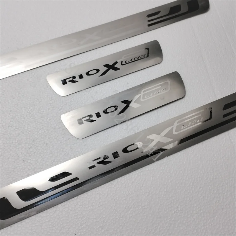 Auto Sticker For Kia Rio 3 4 K2 X-Line Accessories 2010 2011-2024 Stainless Steel Door Sill Scuff Plate Car Styling Protector