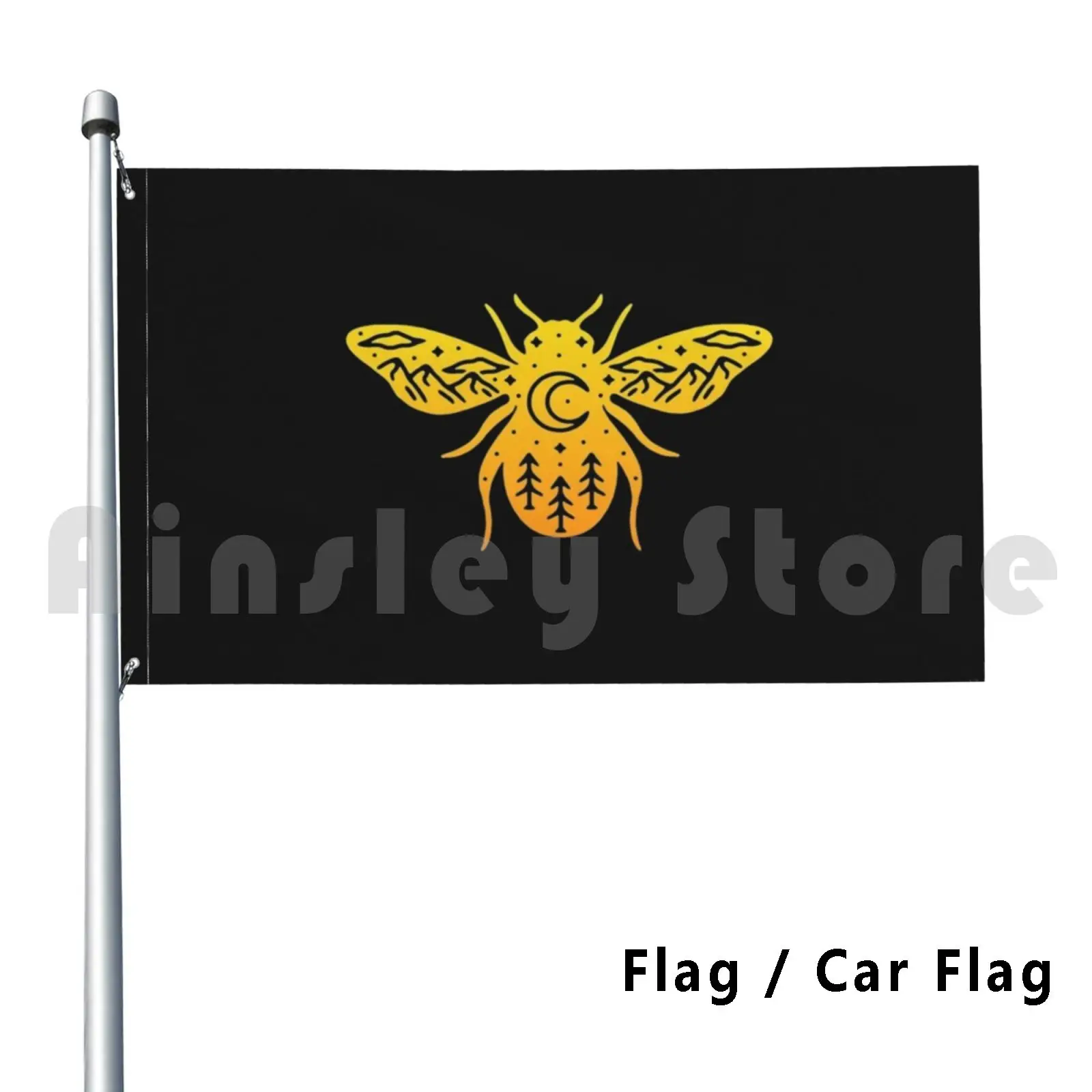 Bumblebee Outdoor Decor Flag Car Flag Bumblebee Bee Cute Bees Yellow Insect Honey Bug Save The Bees Honeybee Black