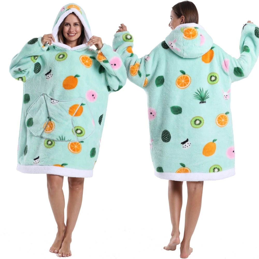 السيدات رجل كبير الأبعاد الحيوان تصميم هالوين دور اللعب مقنعين البلوز الدافئة لينة عيد الميلاد الشتاء التلفزيون بطانية #1