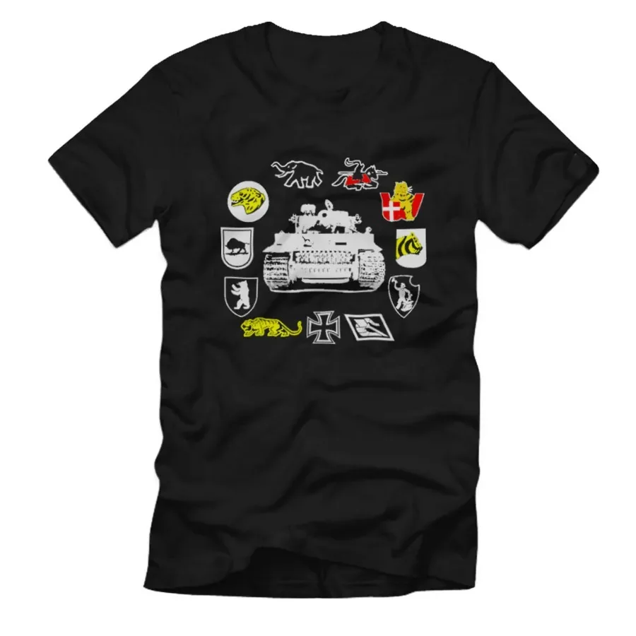 Wehrmacht Heavy Panzer Division Tiger Tank Squadron Badge T-Shirt 100% Cotton O-Neck Short Sleeve Casual Mens T-shirt Size S-3XL