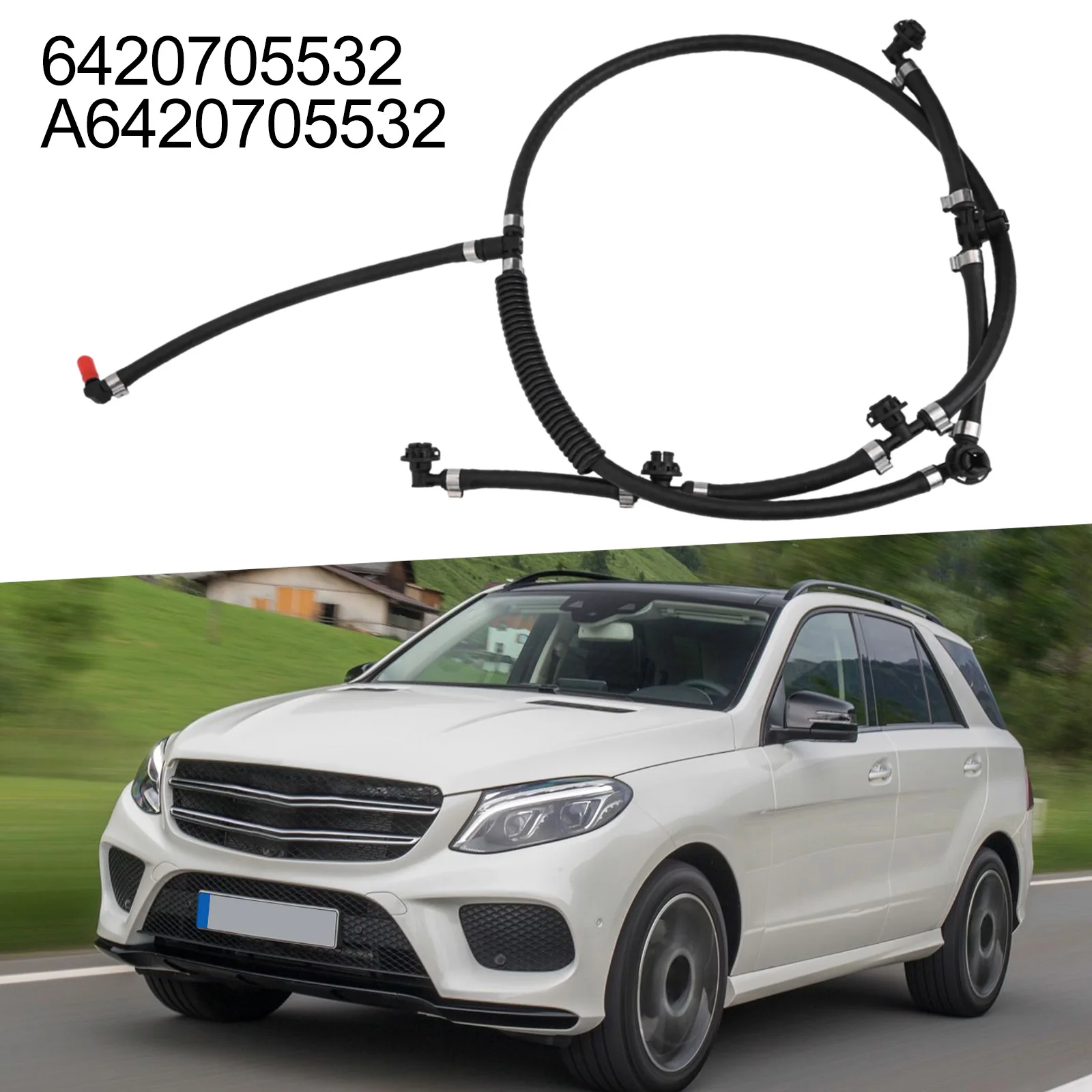 Fuel Injector Return Hose Pipe For Mercedes for E/G/S/M/CLK/GLK/C-Class 6420705532 A6420705532 Engine Auto Parts Black Plastic