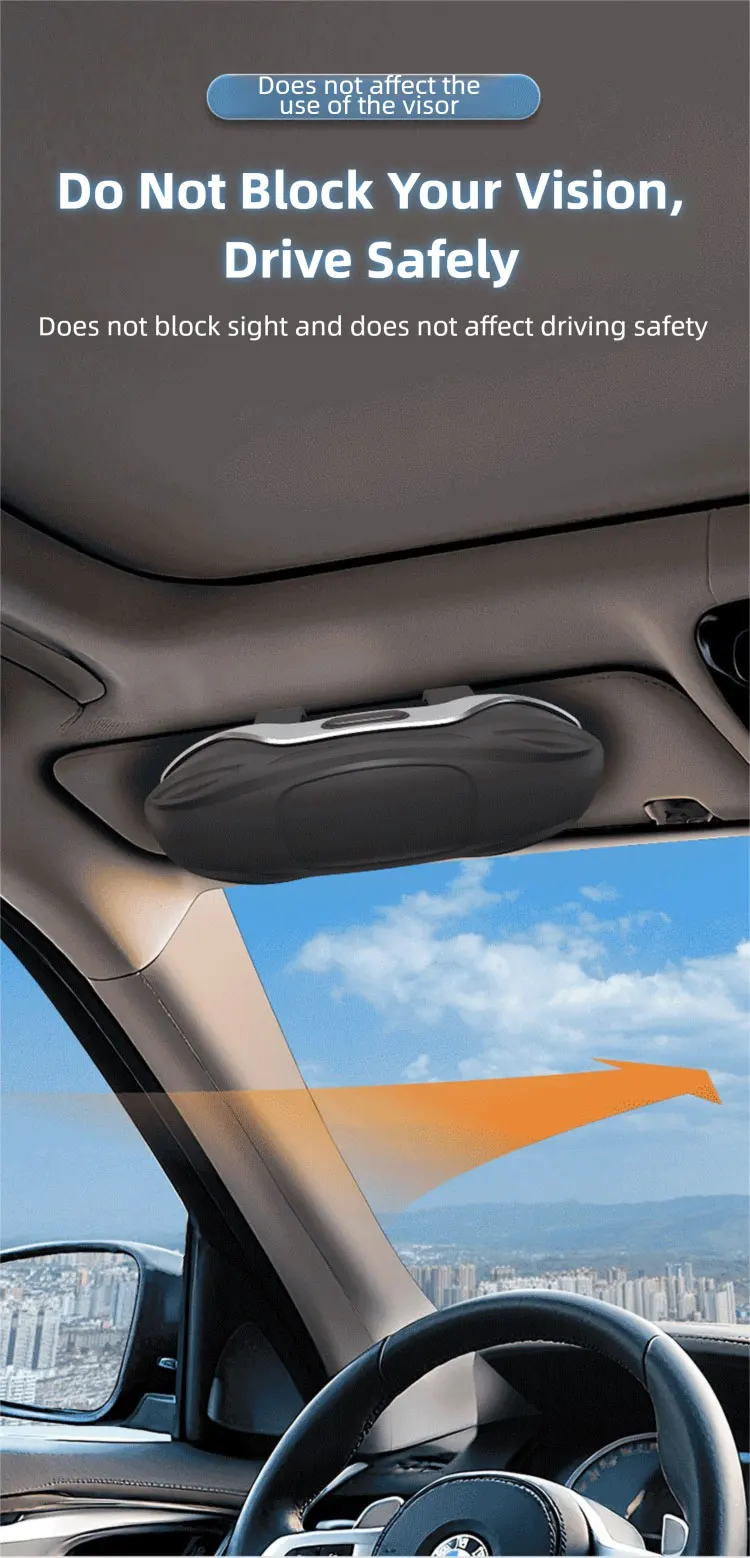 Auto-Styling Sonnenbrillenhalter Tragbare Brillenbox für das Auto Brillenetui für Sonnenblenden Auto-Brillenhalter – Detail 4