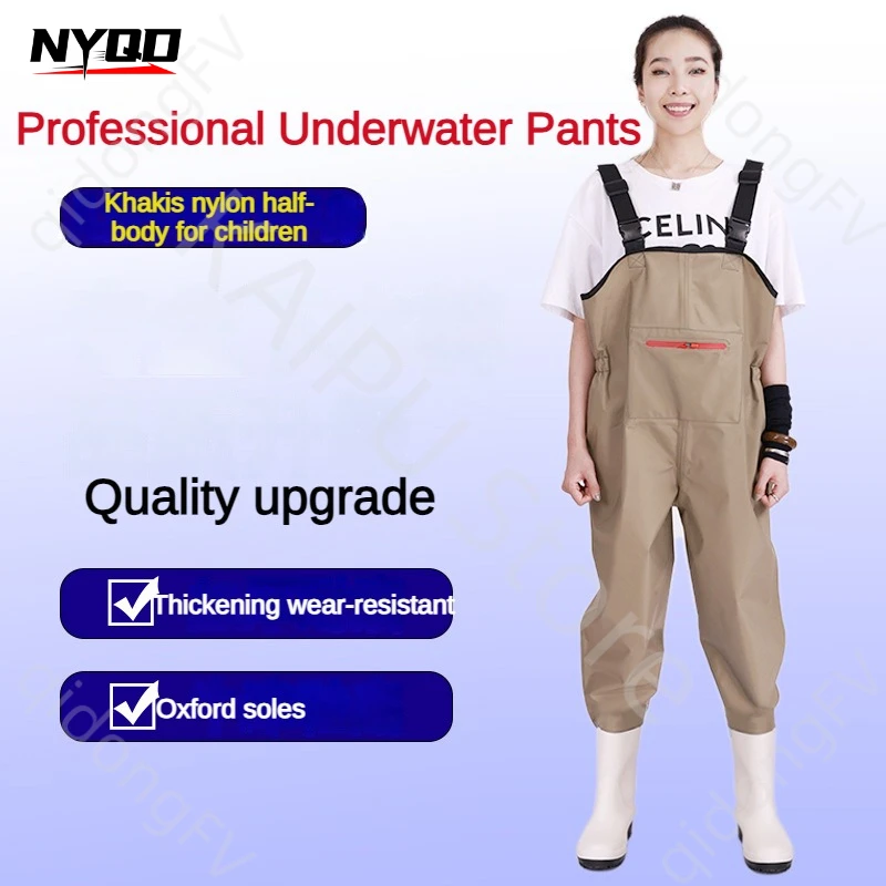 

Women's Nylon Drain Pants Cotton One-piece Half Body Fishing Catching Fish Wading Pants Fishing Shoes Fishing Pants